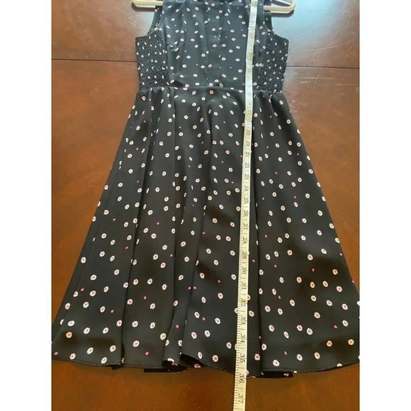 Kate Spade New York Daisy Dot Shirt Dress Size 0 Black Pink Polka Dot Florals - Picture 15 of 16